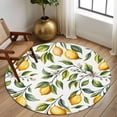 thumbnail image 2 of Round Rug 6Ft Washable Non-Slip, Summer Yellow Lemons Circle Area Rugs for Living Room Bedroom, Green Leaves Flowers Country Plants Indoor Floor Mats Carpet Runner for Home Decor Aesthetic, 2 of 8
