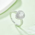 thumbnail image 5 of 1 Carat Pear Double Halo Engagement Ring, Simulated Diamonds Ring Band, Valentine's Day Gift In 925 Sterling Silver, 5 of 6