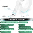 thumbnail image 2 of 3 Roll Double Sided Tape Heavy Duty, Nano Double Sided Adhesive Tape Clear, Removable Mounting Tape for Picture Hanging, Strong Adhesive Strips for Carpet Home Office Decor, 9.85FT/roll, 2 of 6