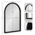 thumbnail image 6 of Kate and Laurel Beadbrook Modern Beaded Arched Mirror, 20 x 30, Black, Transitional Arch Wall Mirror for Use as Bathroom Mirror or Entryway Mirror Decor, 6 of 9
