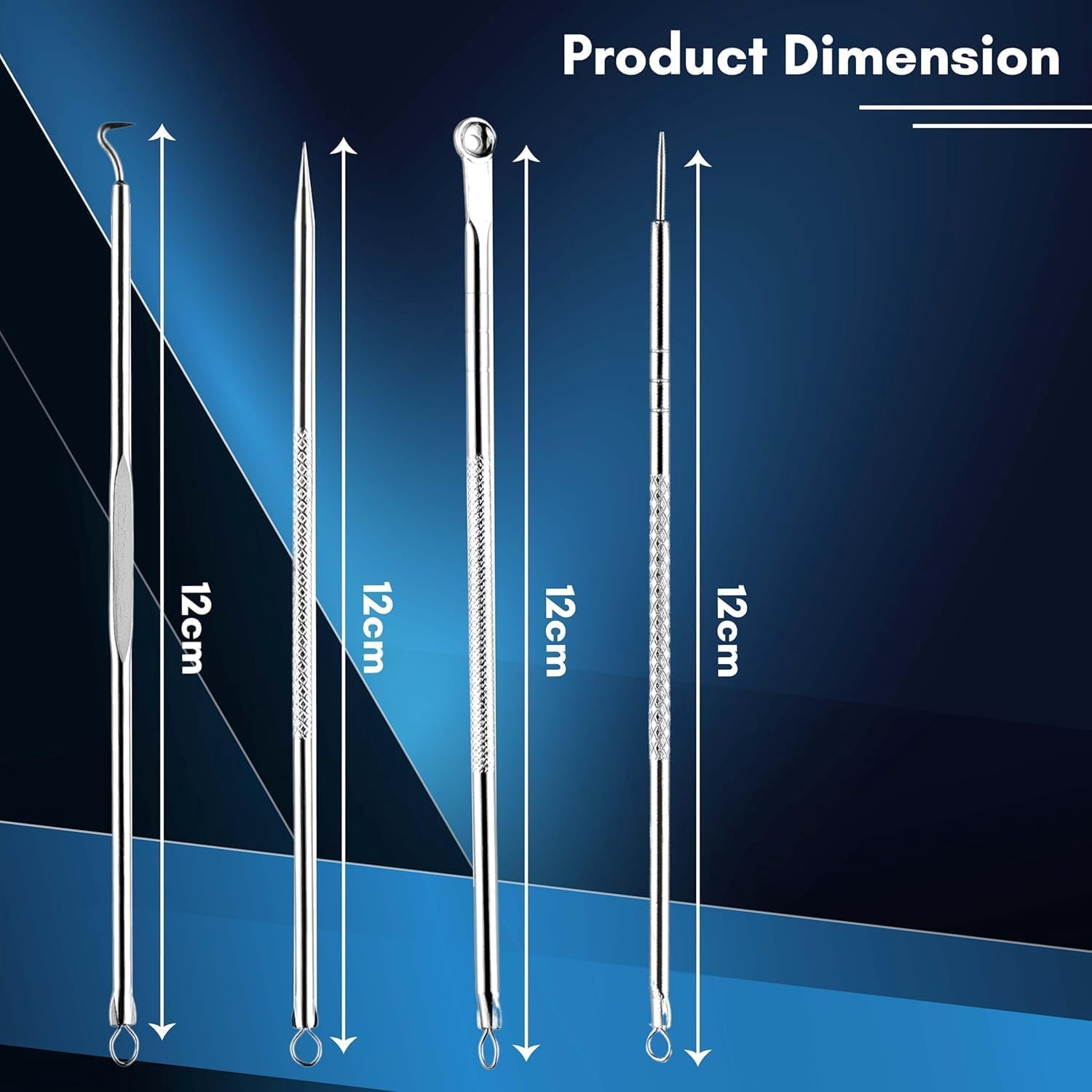 Basics Blackhead Acne Removal Needle Kit 4 Pcs Cleaning Tool Blemish Pimple Comedone for Women and Men