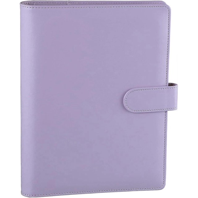 Cuaderno planificador KAIYANG de anillas de cuero A5 con hebilla magnética color rosa y morado