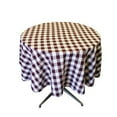 thumbnail image 6 of LA Linen Polyester Gingham Checkered 90-Inch Round Tablecloth, Pink and White, 6 of 7