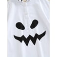 thumbnail image 6 of hirigin Baby Boy Girl Halloween Costume Hooded Cloak Ghost Print Robe Cape Oversized Hooded Blanket Sweatshirt Shawl Outerwear (White, 18-24 Months), 6 of 9