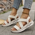 thumbnail image 4 of Willtoo Women's Comfortable Walking Sandals Slingback Lightweight Elastic Ankle Strap Low Wedges Walking Sandals Comfortable Slip On Casual Shoes, 4 of 5