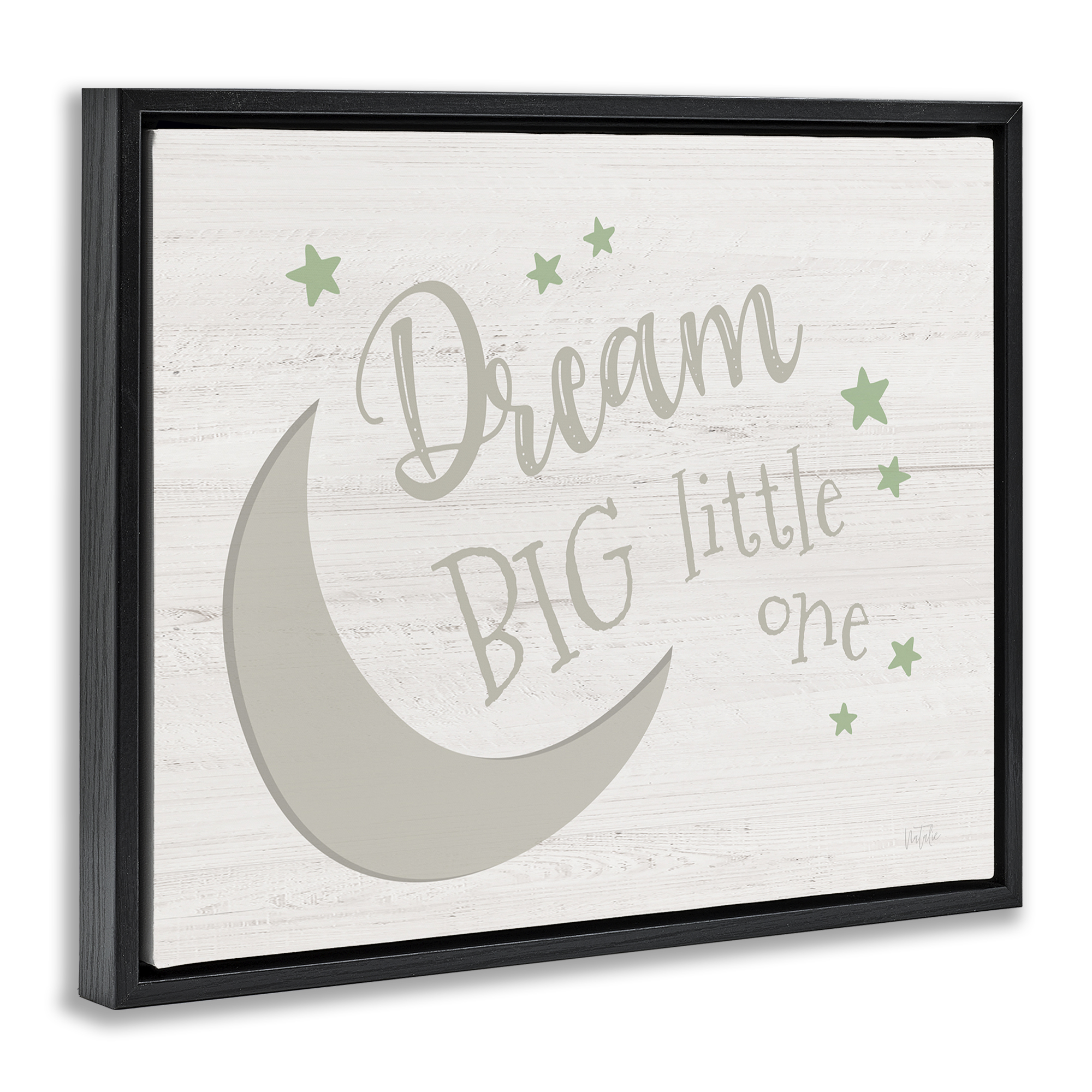 Stupell Industries Dream Big Little One Landscape & Nature Painting Black Floater Framed Canvas Art Print Wall Art, 21 x 17
