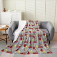 thumbnail image 1 of Car Fleece Throw Blanket For Bed Sofa,Kids Cartoon Firemen Engine Vehicle Fuzzy, 1 of 6