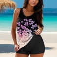 thumbnail image 2 of WTOBBY Women's Flowy Tankini Set Printed Two-Piece Swimsuit with Adjustable Shorts & Top Conservative Beachwear for Pool Party,Purple XL, 2 of 5