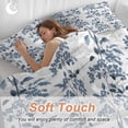 thumbnail image 5 of Blue Fruit Bedding 3 Piece Duvet Cover Set Queen Size, Vintage Plant Nature Botanical Flower Floral Soft Microfiber Comforter Cover with Zipper Closure & Pillowcases, FadeResistant Quilt Cover, 5 of 9