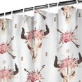 thumbnail image 3 of White Buffalo Skull Flower Arrow Pattern Shower Curtain 84"x72" ,Bathroom Decorative Shower Curtains Set with 12 Hooks,Modern Waterproof Washable Shower Curtain, 3 of 6