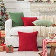 thumbnail image 6 of Holzlrgus Velvet Soft Soild Decorative Pillow Covers for Livingroom/Couch, 2 Packs, 24"x24"(60x60cm), Burgundy, 6 of 7