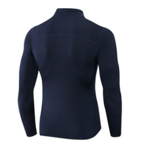 Sonducket Ropa interior térmica para hombre, camisetas deportivas de invierno de alta elasticidad para hombre, jersey largo con cremallera para Camisetas Azul oscuro Sonducket AP013564-03