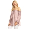 thumbnail image 4 of Women Renaissance Off Shoulder Top Costumes Blouse Boho Peasant Shirt, 4 of 5