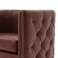 thumbnail image 6 of Leslie Top Grain Leather Swivel Tufted Chair, 6 of 9