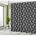 thumbnail image 4 of Ambesonne Jungle Boho Shower Curtain, Lotus on Dark Back Art, 69"Wx84"L, Charcoal Grey and Pearl, 4 of 4