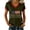 Army Green, variant on Women's 250th Anniversary USA T-Shirt, Patriotic "We the People" V-Neck Top, 250 Years of Freedom Independence Day Tee, Contrast Trim Short Sleeve Commemorative Shirt