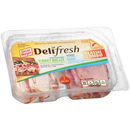 Oscar Mayer Deli Fresh Classic Combo Oven Roasted Turkey Breast Smoked Ham, 9 oz Walmart.com Oscar Mayer Deli Fresh Classic Combo Oven Roasted Turkey Breast Smoked Ham, 9 oz Walmart.com