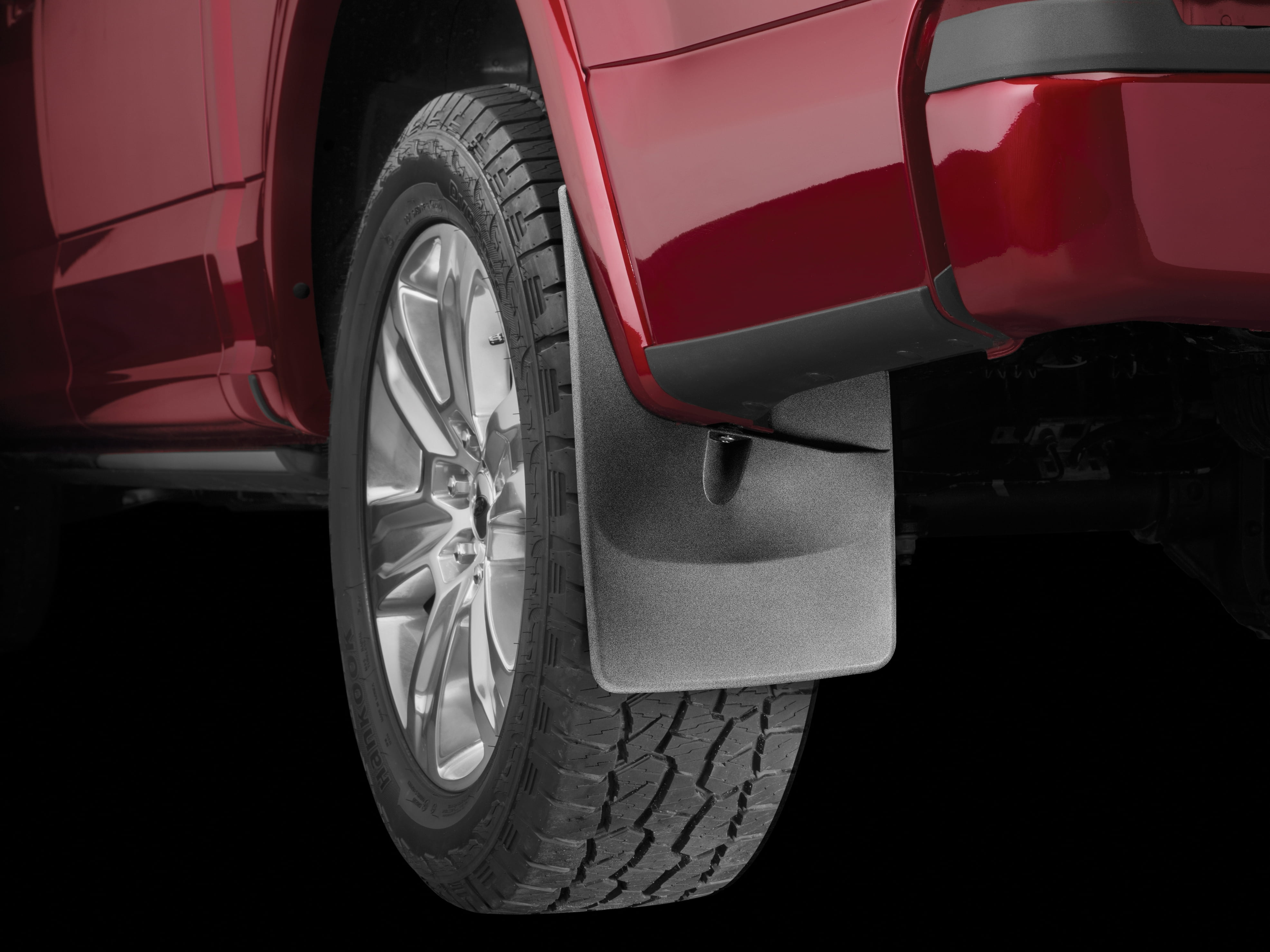 WeatherTech Custom No Drill Splash Guard MudFlaps compatible with 2015-2020 Ford F-150, Rear Pair - Black