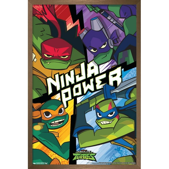 Nickelodeon Rise of The Teenage Mutant Ninja Turtles - Turtles Wall Poster, 22.375" x 34", Framed