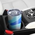 thumbnail image 5 of 20oz Insulated Car Cup with Silver Base, Stainless Steel Travel Tumbler with Telescopic Straw and Lid, 360° Full Wrap Printed, Liquid & Marble Print, 5 of 6