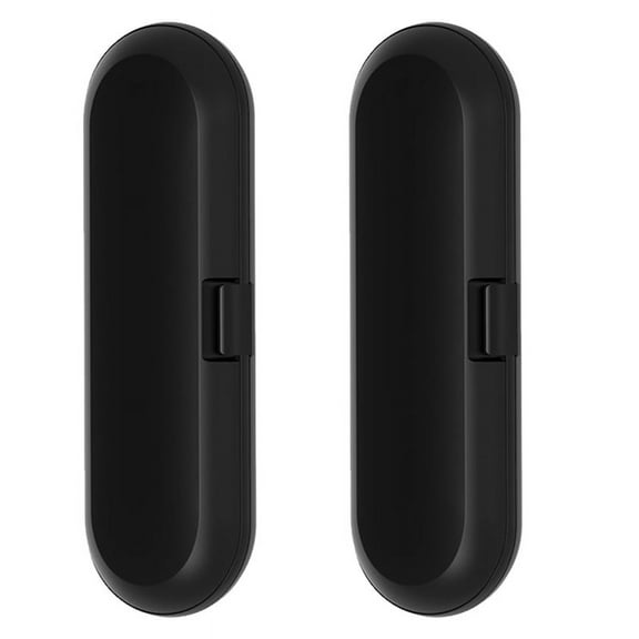 2Pcs Protable Electric Toothbrush Travel Box Storage Case for Universal Toothbrush Handle Tooth Brush Heads Holder,Black