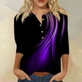 thumbnail image 2 of Long Sleeve Shirts for Women Paisley Party Plus Size T Shirts Ladies Fall 3/4 Sleeve, 2 of 5