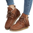thumbnail image 3 of eczipvz Espadrilles de Mode pour Femmes Chaussures en Toile Confortables Mocassins en Textile Mignons Bas, Marron, 3 of 5