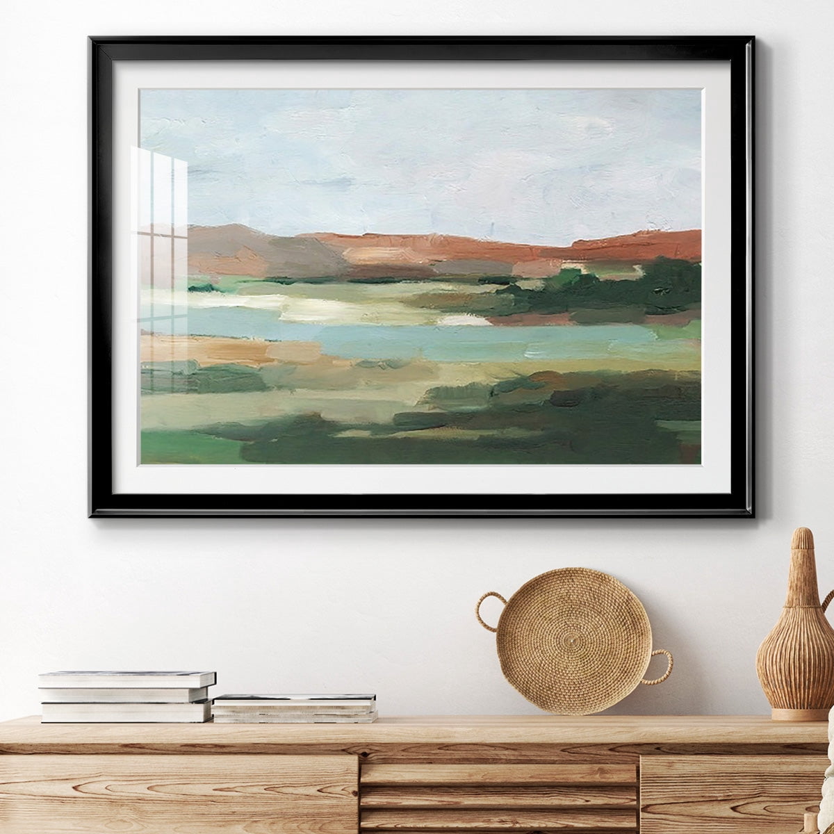 Autumn River Crossing I Premium Framed Print - Ready to Hang