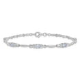 thumbnail image 4 of Primal Silver Sterling Silver Rhodium-plated Aquamarine and Diamond Bracelet, 4 of 5