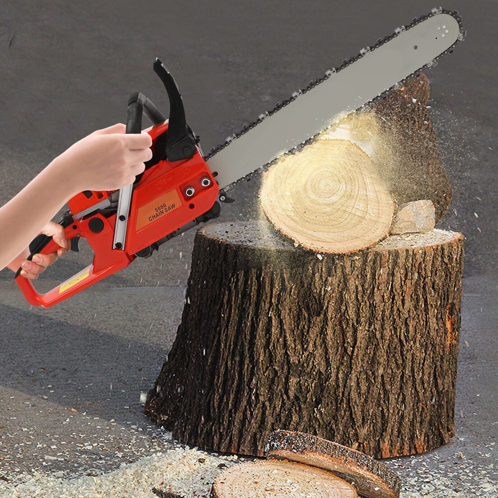 58CC 20inch Gas Chainsaw 2 Stroke Gasoline Powered Chain Saws 2400W 10000rpm for Forest Harvesting, Cutting Wood