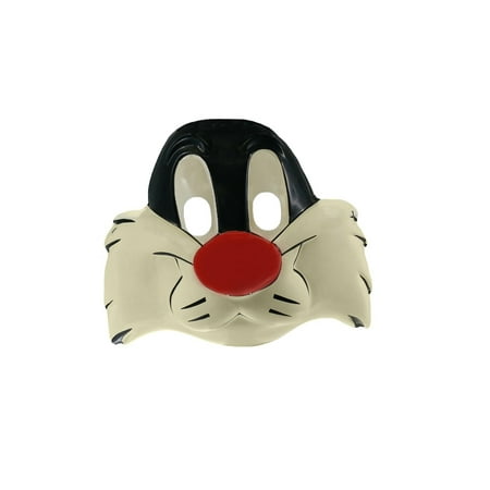 Cat Kids Mask - Licensed Vintage Looney Tunes Sylvester Animal Cat Child Costume Mask Accessory