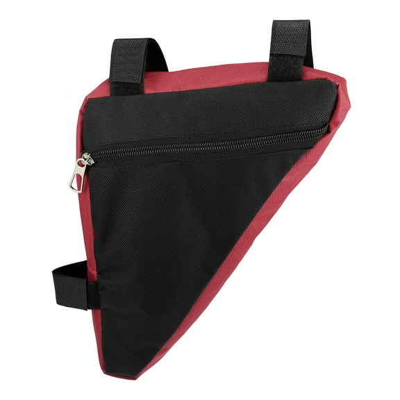 Unique Bargains Bike Triangle Frame Bag Front Pouch Cycling Storage Bag for Road Mountain Bike Red