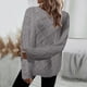 thumbnail image 3 of Gibobby Suéter casual mujer, Suéter de Manga Larga de Color sólido para Mujer Suéter Suelto de Cuello Redondo Informal Otoño Invierno Suéter de Punto Tops(Gris,CH), 3 of 5