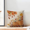 thumbnail image 3 of Autumn Pumpkin Pillow Covers 18x18 Inch Set of 2, Thanksgiving Orange Pumpkins Decoration Throw Pillow Covers Fall Maple Leaves Outdoor Cushion Cover for Sofa Couch Farmhouse Room Bed Decor, 3 of 7