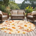 thumbnail image 4 of Round Rug 5Ft Washable Non-Slip, Orange Leaves Fall Circle Area Rugs for Living Room Bedroom, Birds Branches Pine Cones Indoor Floor Mats Carpet Runner for Home Decor Aesthetic, 4 of 8