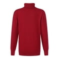 thumbnail image 2 of RUNQHUI Chandail Tricoté à Col Roulé Côtelé Manches Longues pour Garçons et Filles Hiver Chaud Rouge 110, 2 of 7