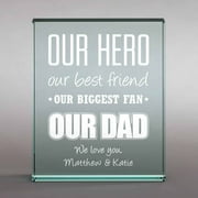 Personalized Our Hero 4" x 5" Glass Keepsake