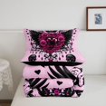 thumbnail image 5 of Homewish Gothic Skull Full Size Comforter Sets,Halloween Bat Bedding Comforter Set,Pink Floral Crown Wings Duvet,Black Reversible,3pcs,1 Comforter and 2 Pillowcases, 5 of 7