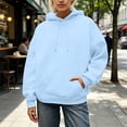 thumbnail image 6 of felwors Women's Sequin Angel Wing Graphic Oversized Pullover Hoodie Fleece Sparkly Sweatshirt Light Blue for Size XS, 6 of 7