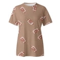 thumbnail image 4 of TSADFHJI Hauts pour Femmes Élégants Or T-Shirt Décontracté Imprimé Manches Courtes Col Rond Blouse TG Kaki, 4 of 5