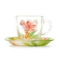 thumbnail image 4 of Carina Freesia Glass Dinnerware Set of 44 for 6 pers. Dinner Plates Deep Plate Dessert Plates Salad Bowls Decanter with Glass Mug and Saucer, 4 of 9