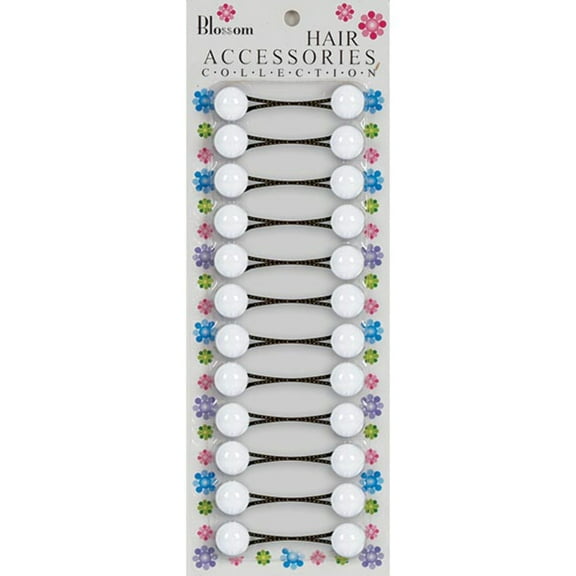 BLOSSOM - Hair Accessories Hair Knockers 12PCs WHITE #PPP02-01