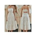 thumbnail image 3 of Yunliwuli Women’s Summer Long Dress Sleeveless Spaghetti Strap Tie-up Back Loose Dress Cutout Dress, 3 of 10