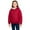 02-Red, variant on Ecqkame Girls Velvet Lined Hoodies Winter Thickened Warm Full Zip Hooded Jacket Long Sleeved Fleece Sweatshirts with Pockets 3-12 Years Pink 7 Year