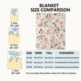 thumbnail image 3 of Floral Pink Rose Blanket Flower Throw Blankets with Green Leaves,Birthday Gifts for Women Girls,Lightweight Soft Fleece,for Sofa Couch Bed Room Spring Artistic Romantic Decor 60x80in, 3 of 5