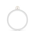 thumbnail image 2 of ANGARA Freshwater Cultured Pearl Dual Shank Ring with Diamonds in 14K White Gold for Women | June Birthstone, Birthday, Anniversary, Jewelry Gift for Women | Pearl Ring, 2 of 8