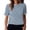 Blue, variant on Bibifish Womens Tshirts Summer Casual Stripe Print Soft Smooth Crewneck Short-Sleeve Tshirts Classic Daily Wear Casual Sports Streetwear Soft Tees