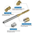 thumbnail image 3 of Herramientas de roscado de tornillo con recubrimiento de titanio Uxcell Spiral Flute Thread Taps 5-40 UNC 2B, 3 of 5