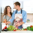 thumbnail image 6 of 5 Pcs Kitchen Set Heat Resistant Oven Mitts and Non-Slip Pot Holders with Adjustable Cooking Apron Cartoon Pig with Usa Flag, 6 of 6