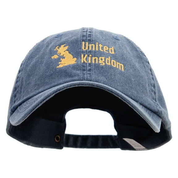 Golden United Kingdom Embroidered Big Size Washed Pigment Dyed Cap - Navy XL-3XL